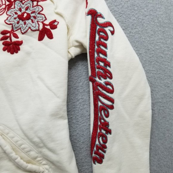 Johnny Was Jacket Womens Large White Tan Pockets Zip‎ Mock Neck Embroidered - Picture 5 of 16